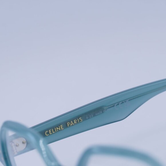 🕶️ New Celine CL50142F 093 Eyeglasses - Shiny Lime Transparent Frame - Picture 4 of 10